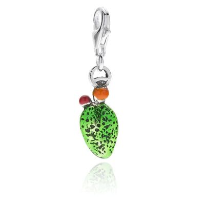 Prickly Pear Charm in Sterling Silver and Enamel