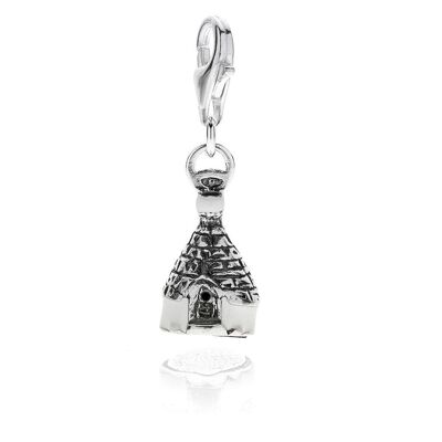 Charm Trullo d'Alberobello en argent sterling et émail