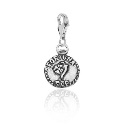 Charm pièce de fortune en argent sterling