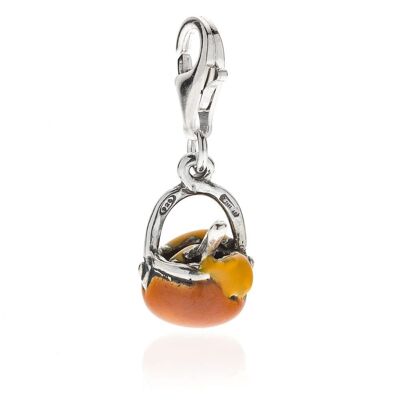 Polenta Charm in Sterling Silver and Enamel