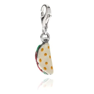 Piadina Romagnola Charm aus Sterlingsilber und Emaille