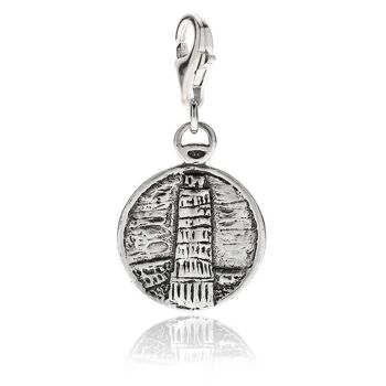 Charm Tour de Pise en Argent Sterling 1