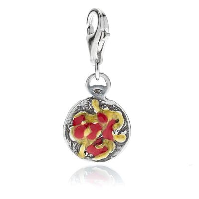 Bucatini Amatriciana Charm aus Sterlingsilber und Emaille
