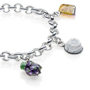 Bracelet Rolo Premium avec charms Lazio en argent sterling et émail 1