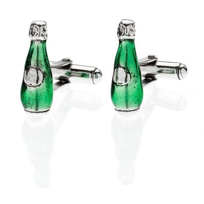 Prosecco Cufflinks in Sterling Silver and Enamel
