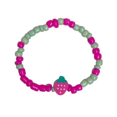 Bracelet argile fraise