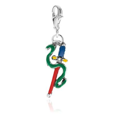 Ace of Swords Charm in Sterling Silver and Enamel