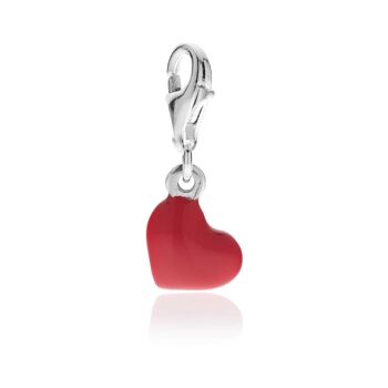 Charm coeur en argent sterling et émail 1