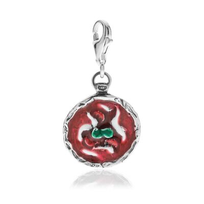 Baby Pizza Charm in Sterling Silver and Enamel