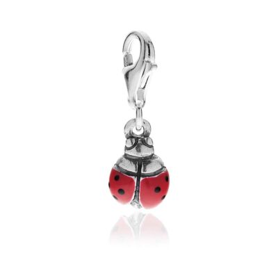Ladybug Charm in Sterling Silver and Enamel