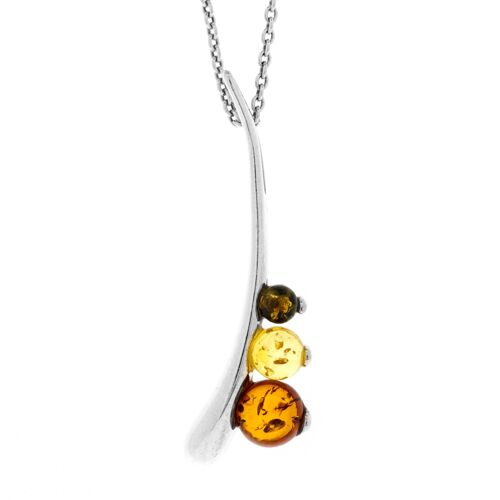 Mixed Amber Poise Pendant with 18" Trace Chain and Presentation Box
