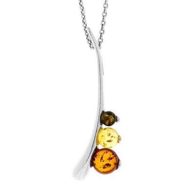 Mixed Amber Poise Pendant with 18" Trace Chain and Presentation Box