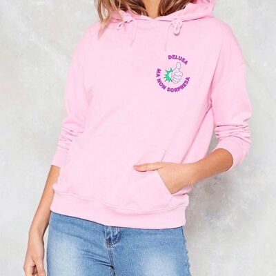 Hoodie "Disappointed But Not Surprised"__S / Rosa
