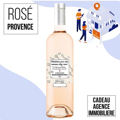 Customer gift wine - real estate agency - IGP Méditerranée ROSE 75cl