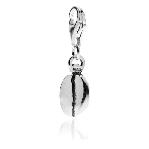 Coffee Bean Charm in Sterling Silver