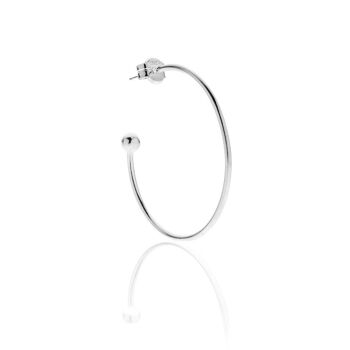 Grande boucle d'oreille créole simple en argent sterling 1