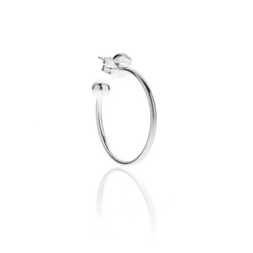 Medium Single Hoop Earring in Sterling Silver