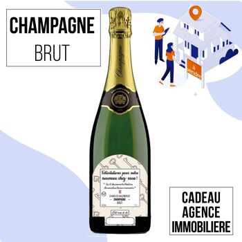Champagne brut 75cl  - Agence immobiliere - Cadeau client 1