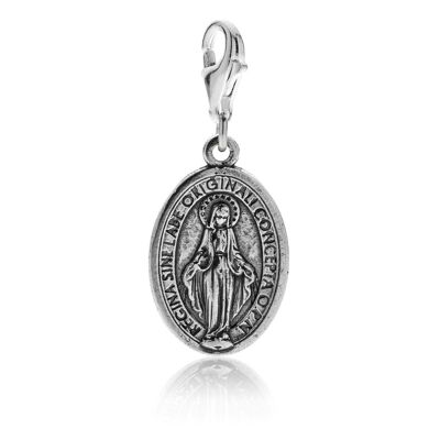 Dije de la Virgen Milagrosa en plata de ley