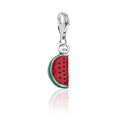 Wassermelonen-Charm aus Sterlingsilber und Emaille