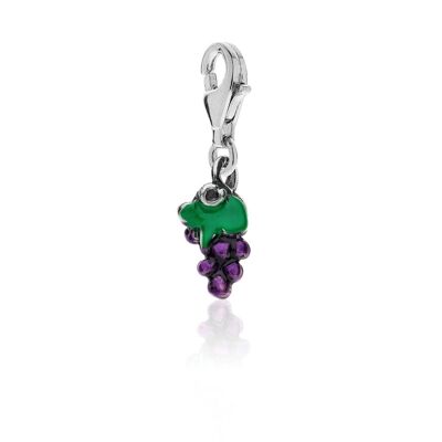 Charm Uvas en Plata de Ley y Esmalte