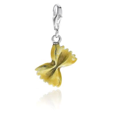 Farfalle Pasta Charm en argent sterling et émail
