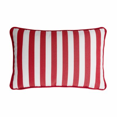 Striped Happy Frame Outdoor White and Red Piping