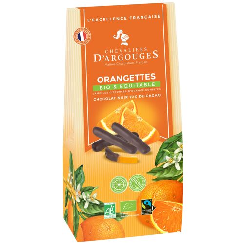 ÉTUI ORANGETTES BIO ÉQUITABLE - CHOCOLAT NOIR 72% DE CACAO