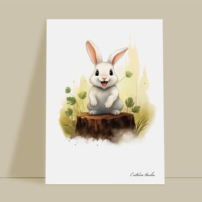 Rabbit animal baby room wall decoration - Forest theme