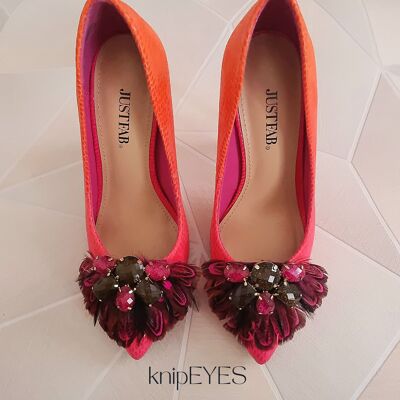 Fashion/Shoeclip & Fashion Accessories Feather - Fuchsia/Brown (per pair)