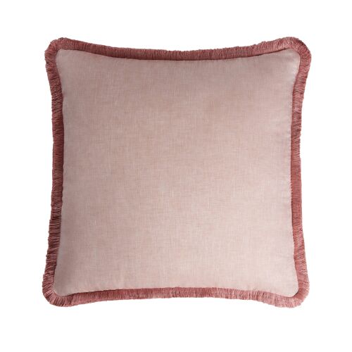 HAPPY LINEN Cushion Light Pink Fringes Size 50x50cm