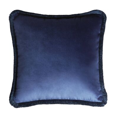MAJOR COLLECTION CUSHION | VELVET WITH BLUE FRINGES