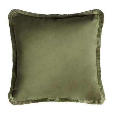 MAJOR COLLECTION CUSHION | VELVET WITH FRINGES GREEN