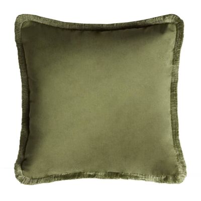 MAJOR FIFTY COLLECTION CUSHION | VELVET WITH FRINGES GREEN