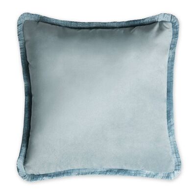 MAJOR FIFTY COLLECTION CUSHION | VELVET WITH TEAL FRINGES