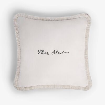 CHRISTMAS WHITE HAPPY PILLOW