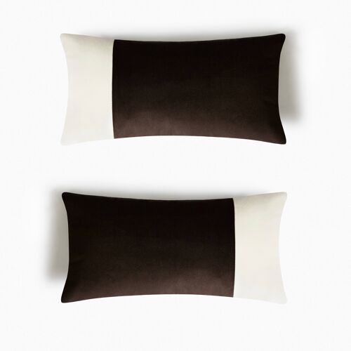 COUPLE DOUBLE RECTANGLE BLACK CUSHION