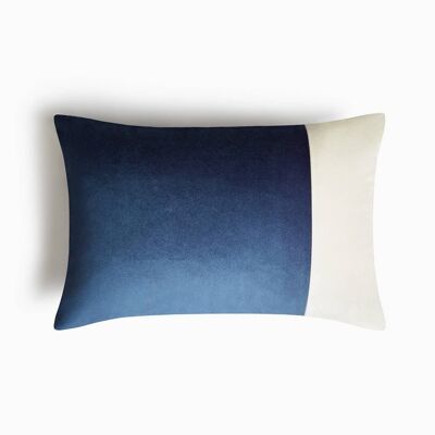 COUSSIN DOUBLE RECTANGLE BLEU Coussin en velours doux