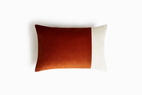 DOUBLE RECTANGLE CUSHION BRICK RED Soft Velvet Cushion