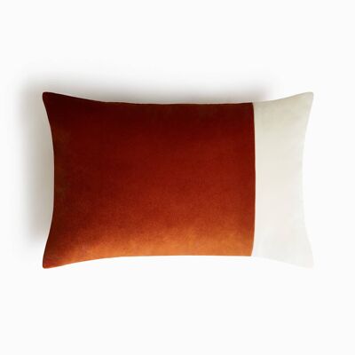 DOUBLE RECTANGLE CUSHION BRICK RED Soft Velvet Cushion