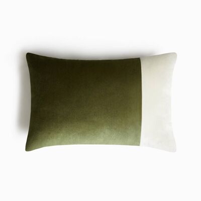 COUSSIN DOUBLE RECTANGLE VERT Coussin en velours doux