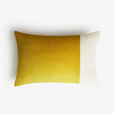 DOUBLE RECTANGLE MUSTARD Soft Velvet Cushion