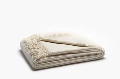 Fringe Cashmere Throw Jacquard | Cream
Rice Grain