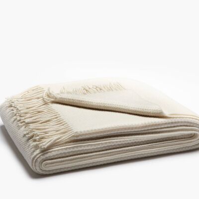 Fringe Cashmere Throw Jacquard | Cream
Rice Grain