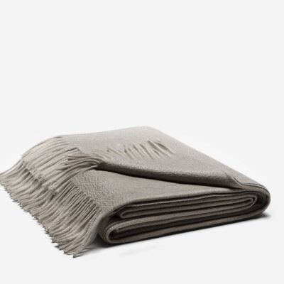 Fringe Zibelline Cashmere Throw Blanket | Grey
