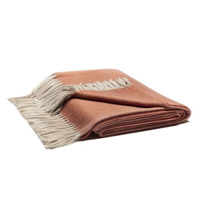 Fringe Zibelline Cashmere Throw Blanket | Orange