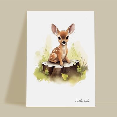 Baby room wall decoration animal doe - Forest theme