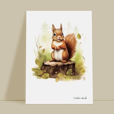 Eichhörnchen-Tier-Wanddekoration für Babyzimmer – Waldthema