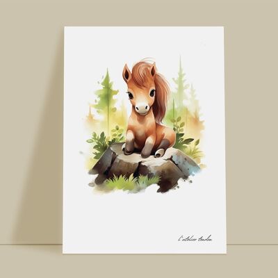 Horse animal baby room wall decoration - Forest theme