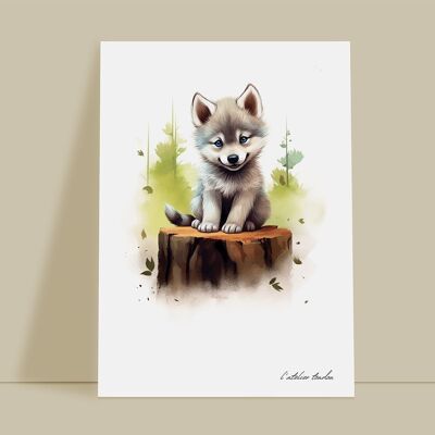 Wolf animal baby room wall decoration - Forest theme